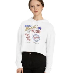 Boston Lana Del Rey World Tour 2024 Women’s Cropped Hooded Sweatshirts