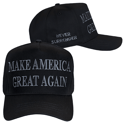 NEVER SURRENDER BLACK MAGA hat