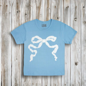 Blue Cropped T-Shirt With Ribbon - Official Lana Del Rey Store