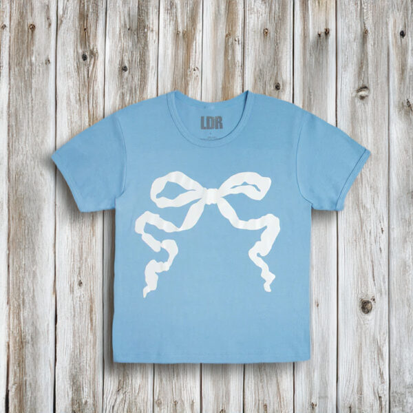 Blue Cropped T-Shirt With Ribbon - Official Lana Del Rey Store