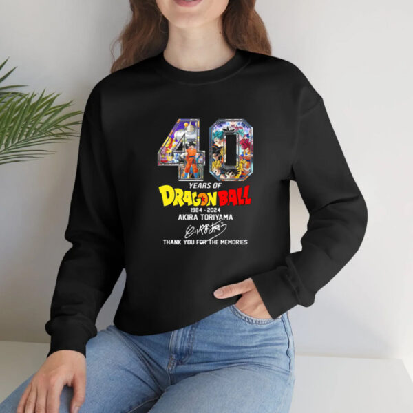 40 Years Of Dragon Ball 1984 2024 Akira Toriyama Signature Thank You For The Memories T-Shirt2