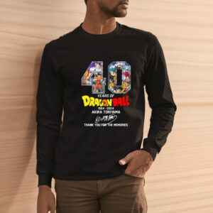 40 Years Of Dragon Ball 1984 2024 Akira Toriyama Signature Thank You For The Memories T-Shirt3